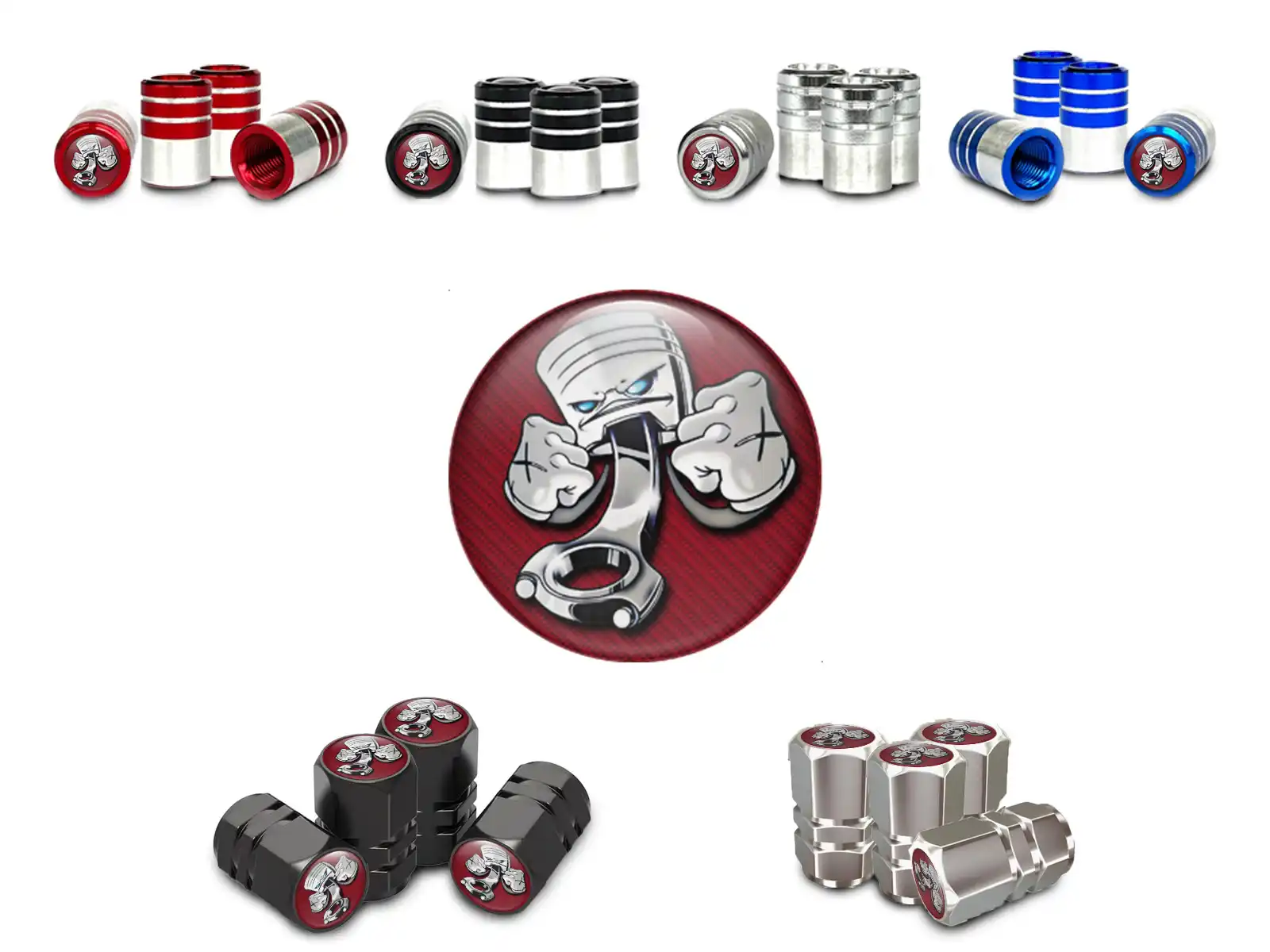 Valve Stem Caps for Bicycle Metallic Look
